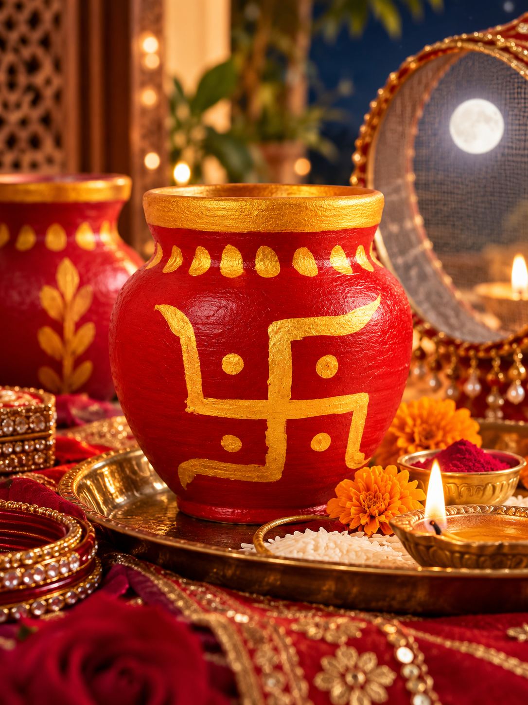 Hand-Painted Mitti Karva for Karwa Chauth